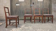 4 Antique Oak Chairs Original Leather _12.JPG